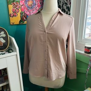 Pale pink medium h&m button down blouse